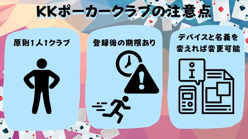 KKポーカーおすすめクラブランキング　注意点